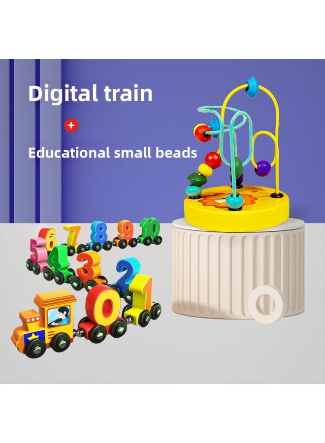 Magnetic Digital Small Train Magnetic Building Blocks Assembled Toys Baby Children Boys Educational Girls 1-3 To 6 Years Old 2-Color:Extra Large Premium Solid Wood Color Box Packaging [chariot Model]  - Image 5