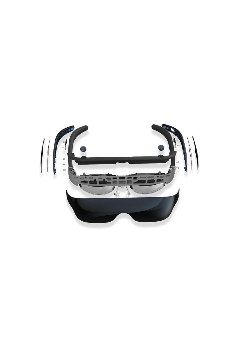 AR Movie Glass 1080P Full HD / Immerse In Augmented Reality 2/3D Ultra  / Accelerometers, Gyroscopes, Magnetometers Sensor / 24 Bit-Color / Type-C Connector / Smart Glasses / AR Glasses / 41° Field of View - Blue