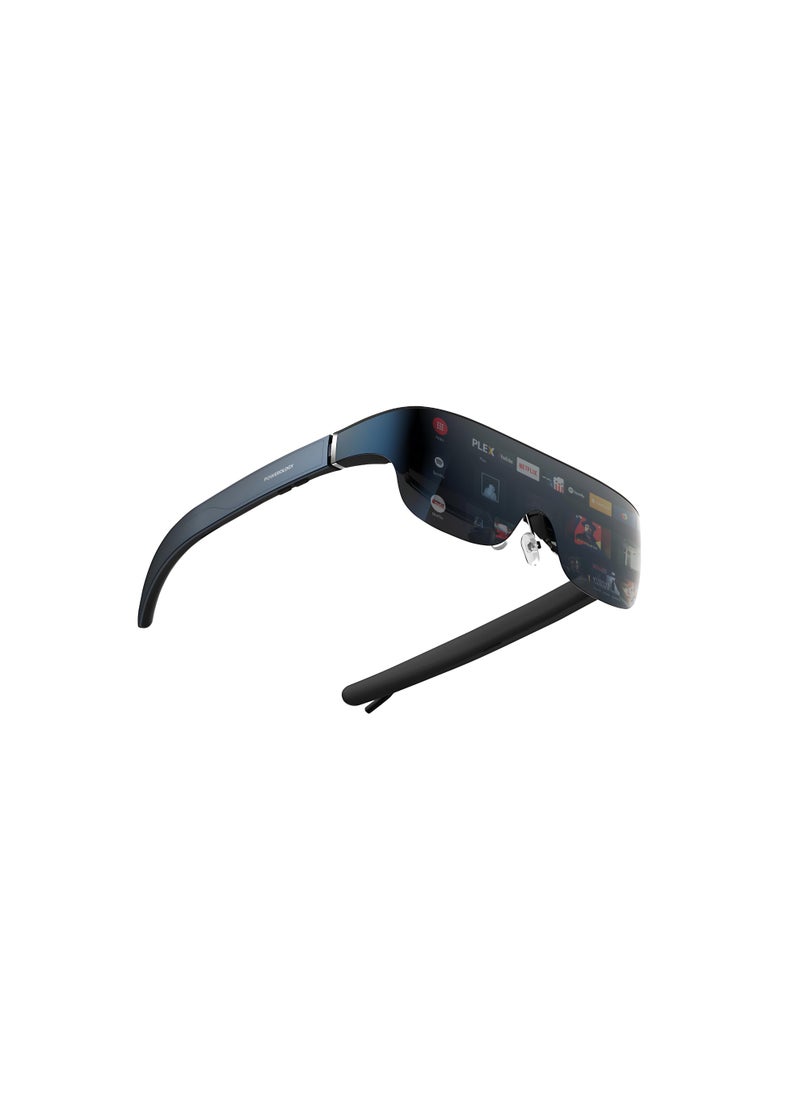 AR Movie Glass 1080P Full HD / Immerse In Augmented Reality 2/3D Ultra  / Accelerometers, Gyroscopes, Magnetometers Sensor / 24 Bit-Color / Type-C Connector / Smart Glasses / AR Glasses / 41° Field of View - Blue