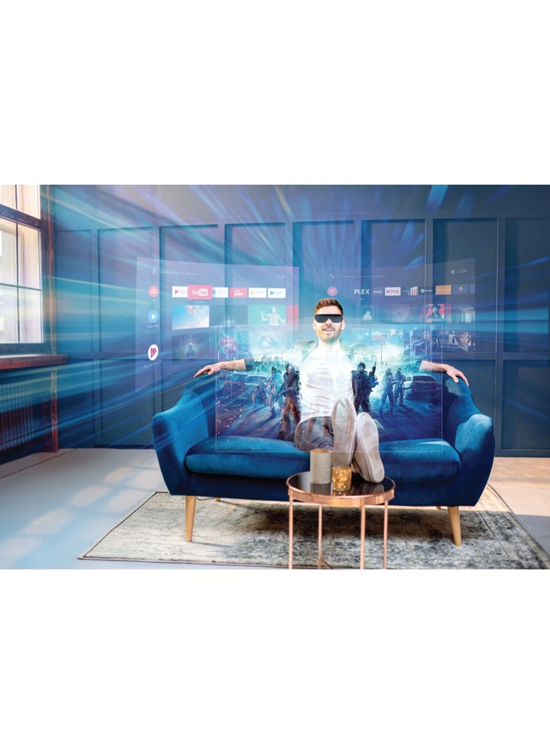 AR Movie Glass 1080P Full HD / Immerse In Augmented Reality 2/3D Ultra  / Accelerometers, Gyroscopes, Magnetometers Sensor / 24 Bit-Color / Type-C Connector / Smart Glasses / AR Glasses / 41° Field of View - Blue