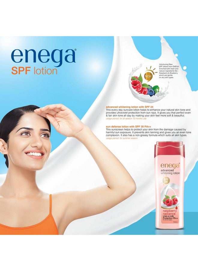 Enega Advance Whitening Sun Defense SPF 24 PA++ Lotion With Raspberry Radiance | UVA & UVB Protection - 300ML (Pack of 1) - Image 5