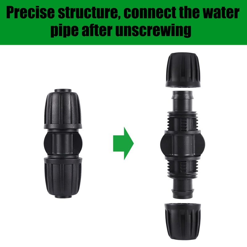 FOGWOWO 10 Pack 1/2 Inch Drip Irrigation Coupling Connectors (1/2" ID x 0.65" OD) - 1/2'' Drip Line Anti-Drop Barbed Locked Straight Connectors for 1/2 Inch Drip Tubing Garden Irrigation System - Image 3