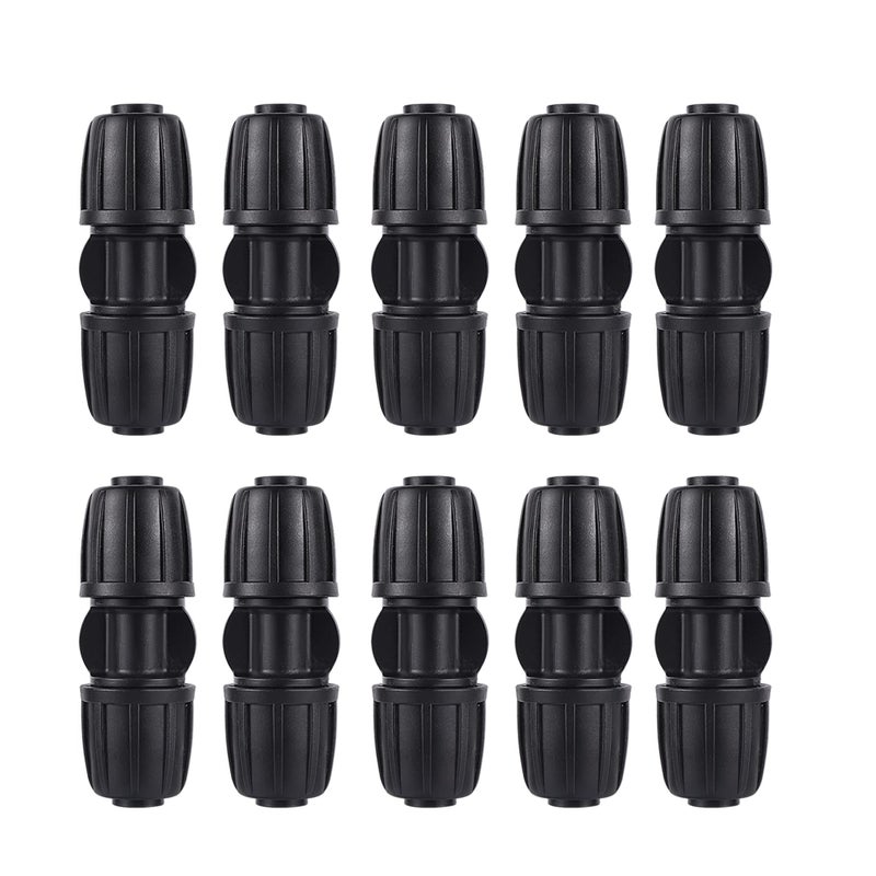 FOGWOWO 10 Pack 1/2 Inch Drip Irrigation Coupling Connectors (1/2" ID x 0.65" OD) - 1/2'' Drip Line Anti-Drop Barbed Locked Straight Connectors for 1/2 Inch Drip Tubing Garden Irrigation System - Image 1