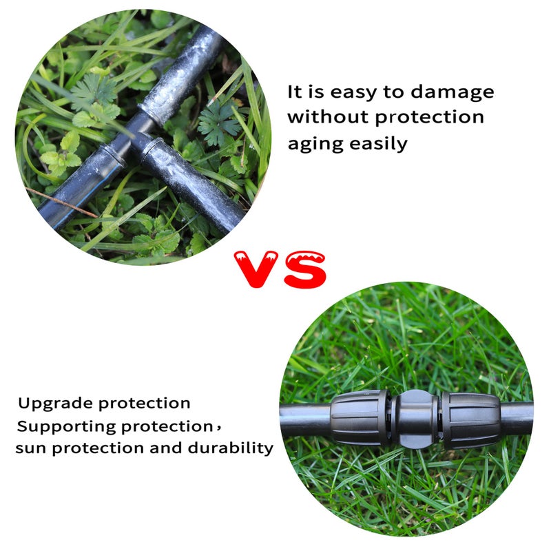 FOGWOWO 10 Pack 1/2 Inch Drip Irrigation Coupling Connectors (1/2" ID x 0.65" OD) - 1/2'' Drip Line Anti-Drop Barbed Locked Straight Connectors for 1/2 Inch Drip Tubing Garden Irrigation System - Image 4