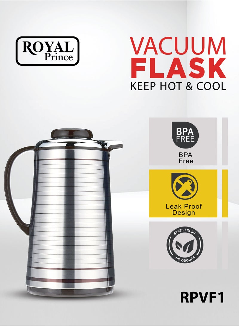 الأمير الملكي ترمس سعة 1 لتر لون أسود وفضي RPVF1 - Image 2