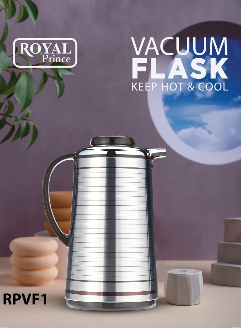 الأمير الملكي ترمس سعة 1 لتر لون أسود وفضي RPVF1 - Image 3