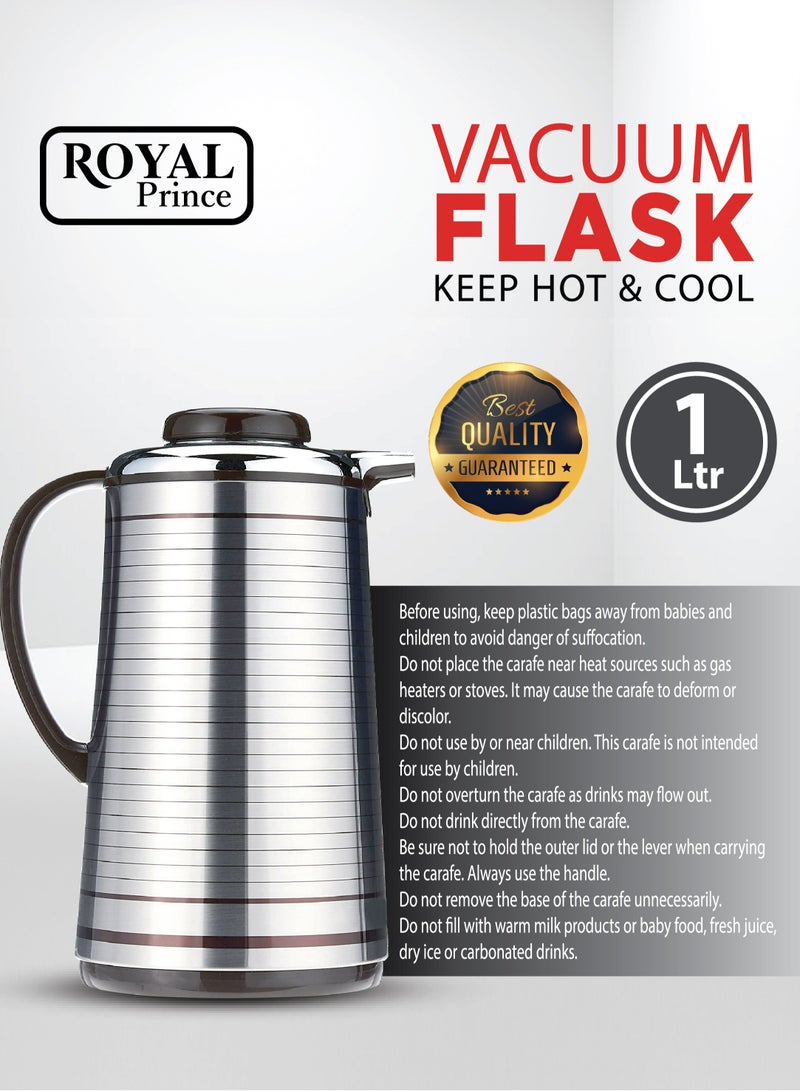 الأمير الملكي ترمس سعة 1 لتر لون أسود وفضي RPVF1 - Image 5