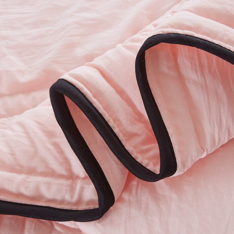 Washed Cotton Air-Conditioning Quilt Summer Cool Quilt Double Summer Quilt Summer Thin Quilt Single Core Machine Washable Summer Solid Color - Image 4