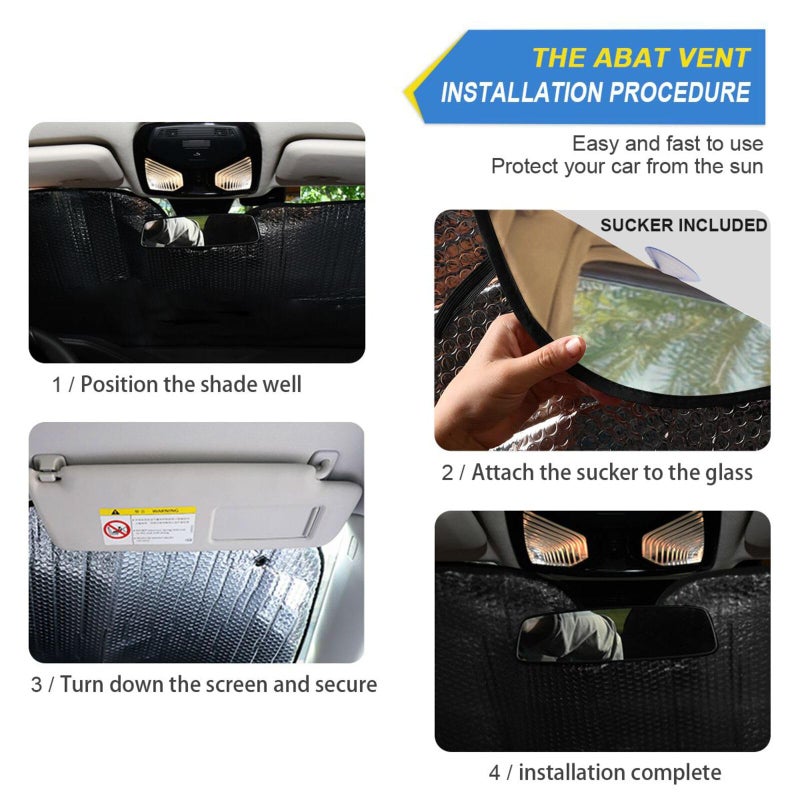 Dussdil Raccoon Driving Car Windshield Sun Shade Truck Sunshade Shield Shade Visor Cover Reflective Block UV Rays Protector Keep Your Vehicle Cool Foldable for Truck SUV M - Image 4