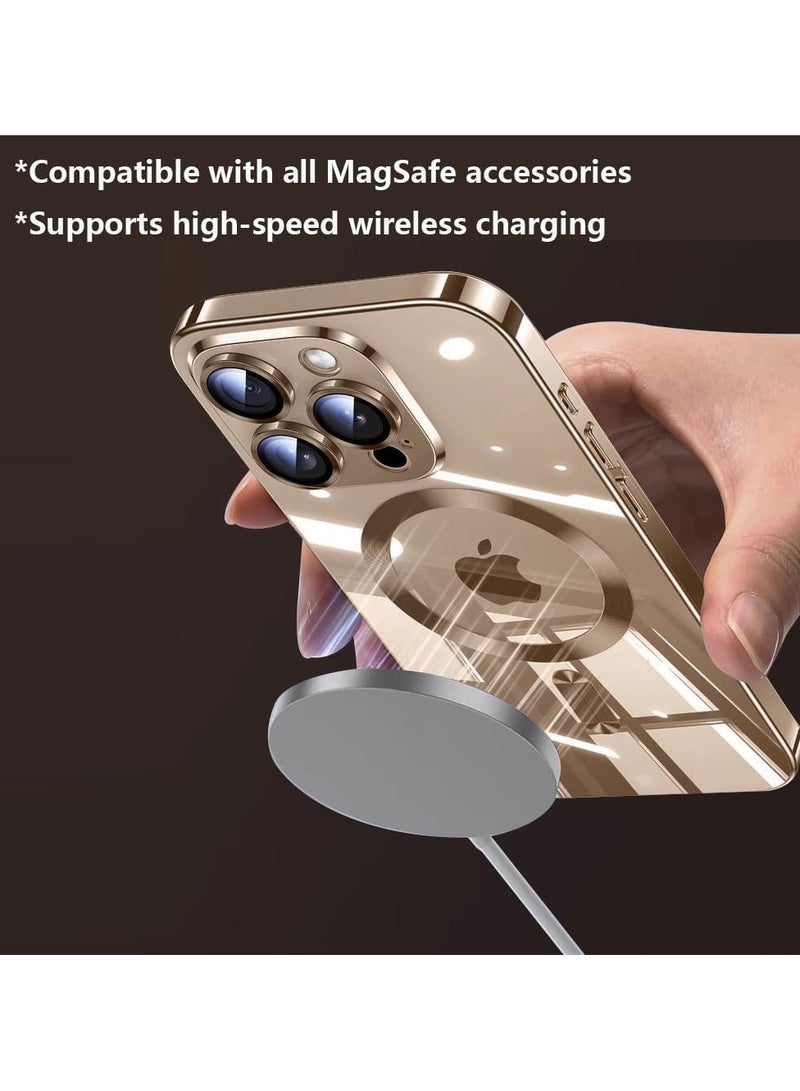 Magnetic Case for iPhone 16 Pro Max with Mag Safe Full Camera Lens Protection Color Plating Soft Clear Phone Case for iPhone 16 Pro Max  - Image 2