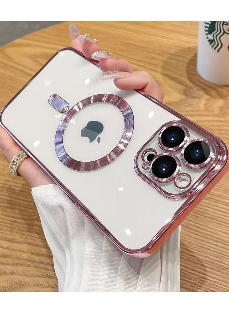 Magnetic Case for iPhone 16 Pro Max with Mag Safe Full Camera Lens Protection Color Plating Soft Clear Phone Case for iPhone 16 Pro Max  - Image 5