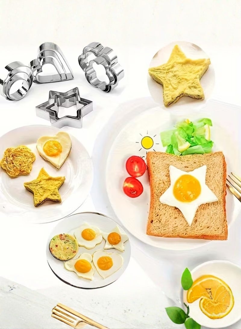 ZedAura 12 Piece Stainless Steel Baking & Dough Cookie Cutter Set – Frame Cutters for Cakes, Sandwiches, Pineapple, Donuts & More – Professional Baker Kitchen Tool - Image 2