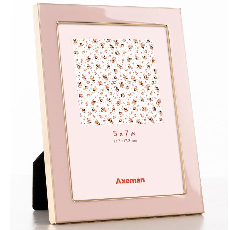 Axeman إطارات صور معدنية من Axeman مقاس 5x7، وردي + ذهبي - Image 1