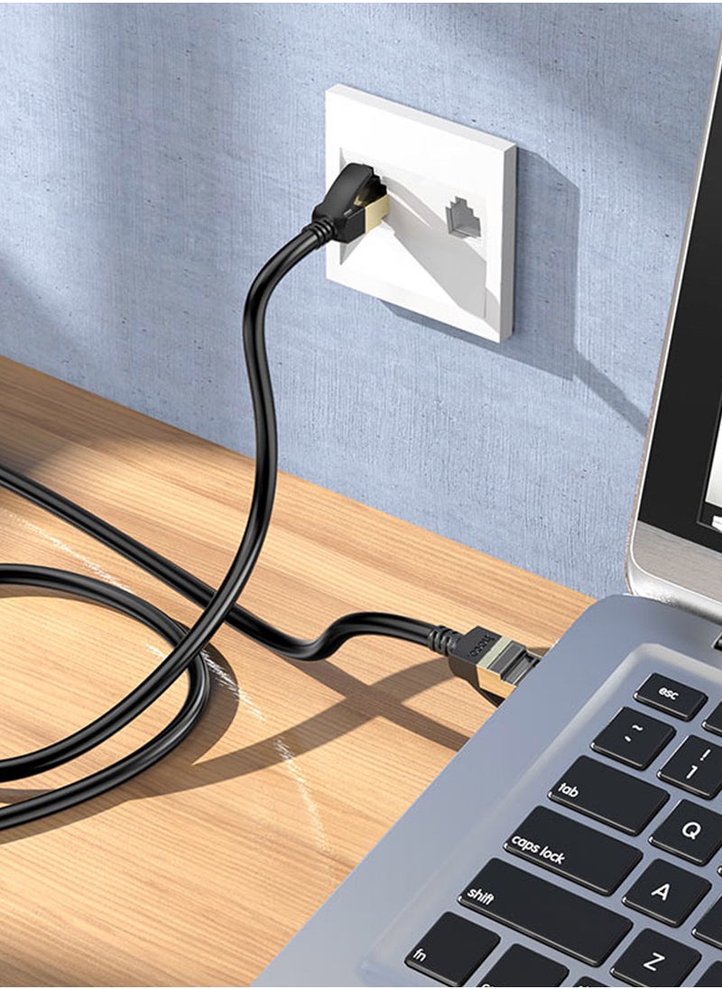 hoco. - Level pure copper gigabit ethernet cable/ L=3Meter ethernet cable/ theoretical speed 1Gbps=125MB/s. / RJ45 interface devices / Wire core: 8-core pure copper wire core - Image 1