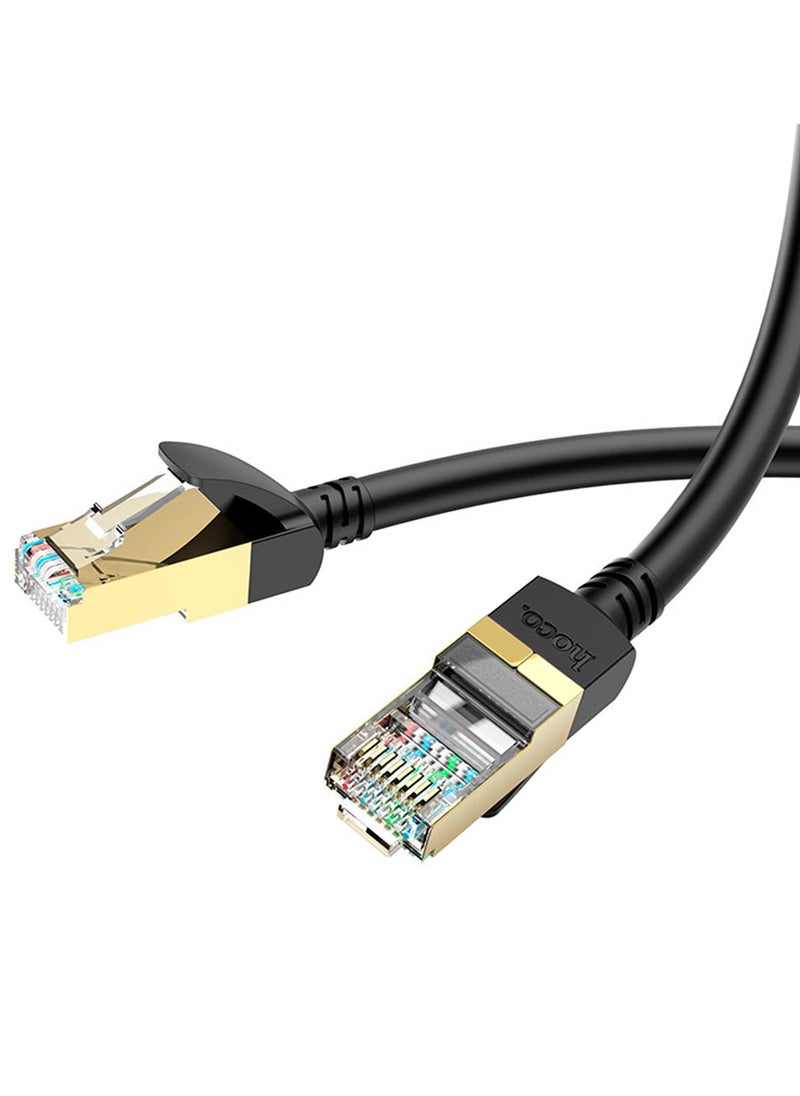 hoco. - Level pure copper gigabit ethernet cable/ L=3Meter ethernet cable/ theoretical speed 1Gbps=125MB/s. / RJ45 interface devices / Wire core: 8-core pure copper wire core - Image 1