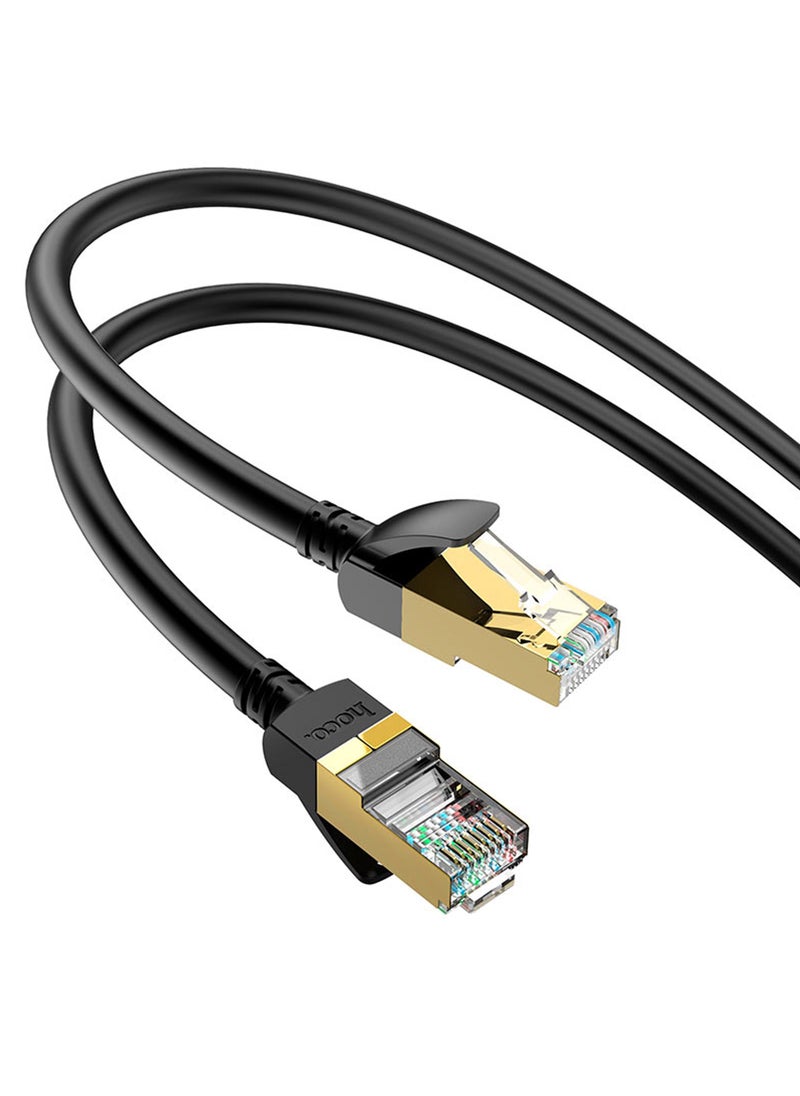 hoco. - Level pure copper gigabit ethernet cable/ L=3Meter ethernet cable/ theoretical speed 1Gbps=125MB/s. / RJ45 interface devices / Wire core: 8-core pure copper wire core - Image 1