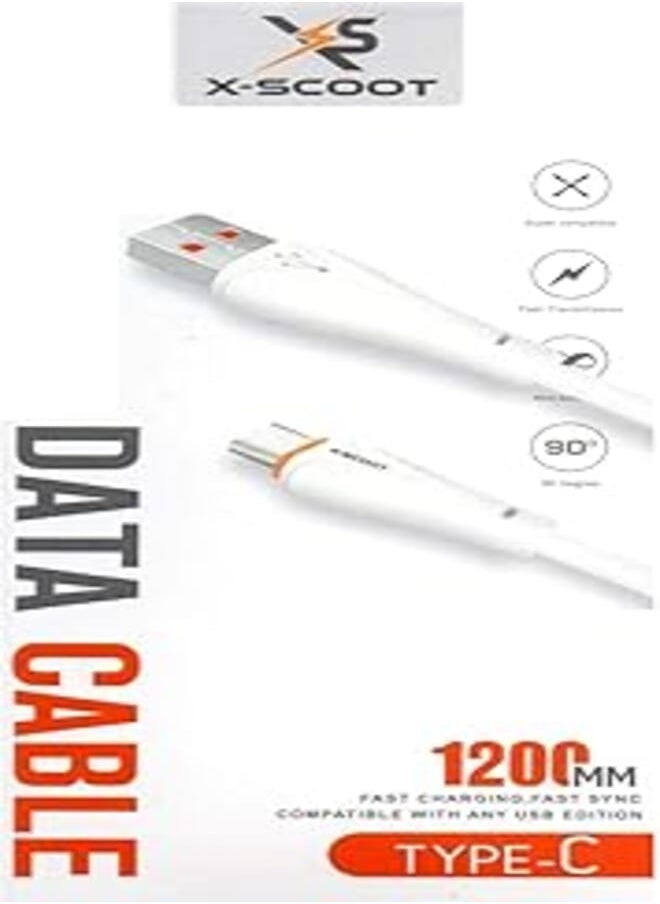 X-SCOOT - X-Scoot Fast Charging Cable and Sync Type-C 2.4A (1.2M), USB - Image 1