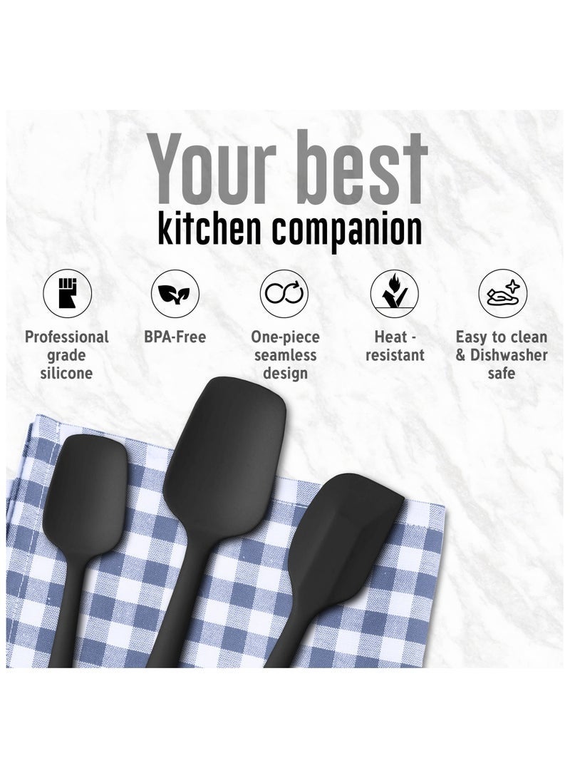 6-Piece Silicone Spatula Set - Kitchen Utensils Set for Baking, Cooking, and Mixing, 600 °F Heat ResistantNon Stick,BPA-Free Dishwasher Safe - Image 3