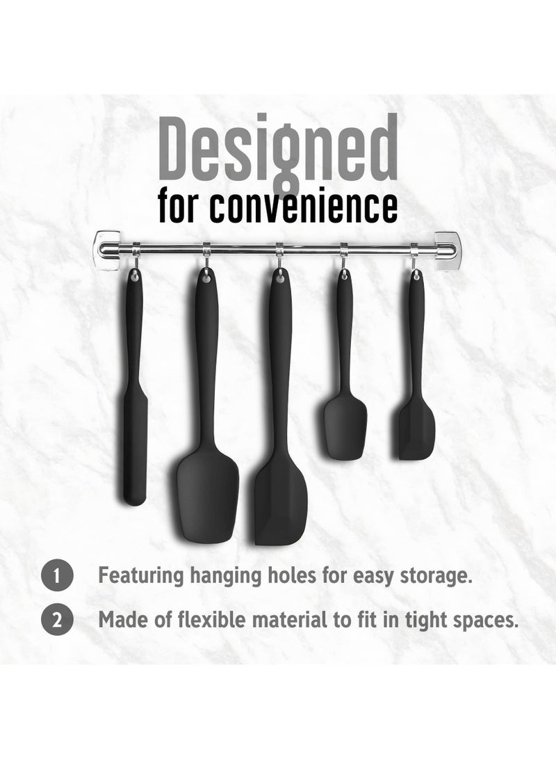 6-Piece Silicone Spatula Set - Kitchen Utensils Set for Baking, Cooking, and Mixing, 600 °F Heat ResistantNon Stick,BPA-Free Dishwasher Safe - Image 5