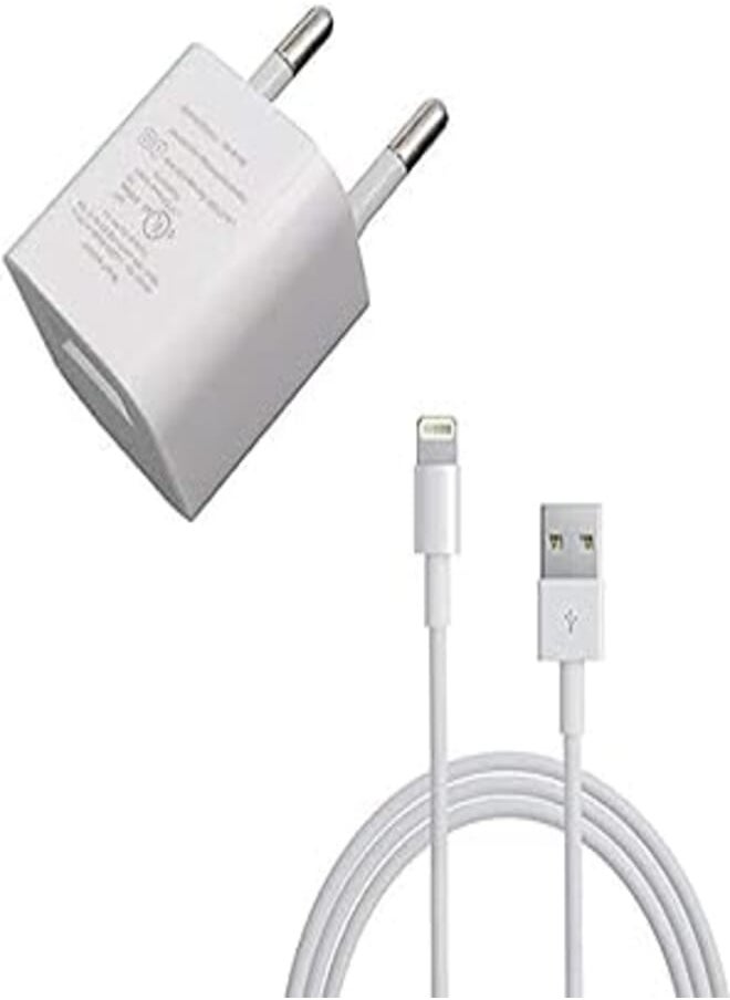 Generic - Travel power Charger 5W OutPut 5V-1A With Cable Lightning 8 Pin For iphone 5/6/7/8/X/XS - White - Image 1