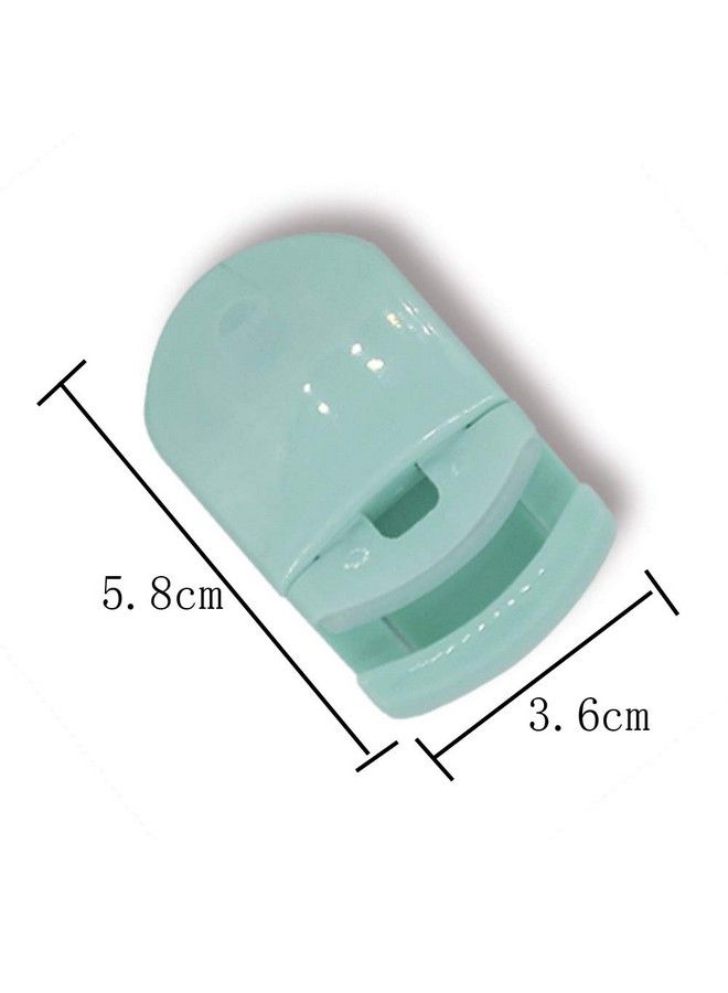 lasenersm 2 قطع مكبس رموش مصغر مكبس رموش محمول مكبس رموش بلاستيكي للسفر مكبس رموش مع وسادات بديلة يناسب جميع أشكال العيون بدون قرص أو سحب (وردي أخضر) - Image 3