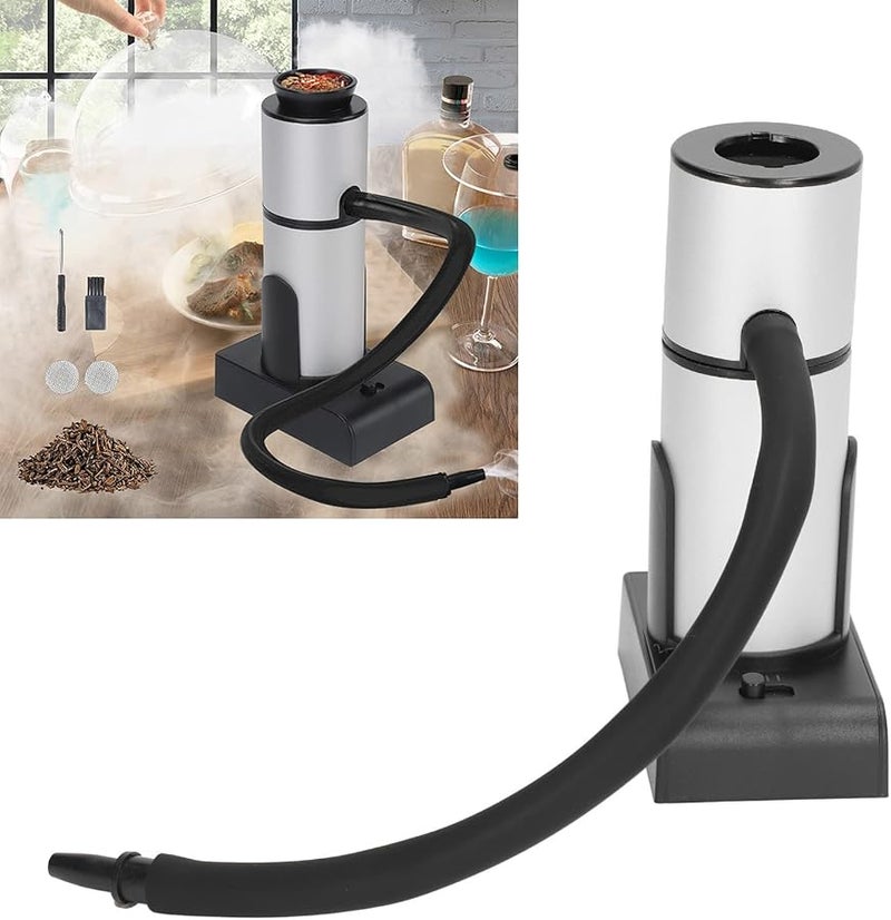 Premium Aluminum Zinc Alloy Cocktail Smoker Kit Handheld Adjustable Smoke Infuser Silver - Image 4