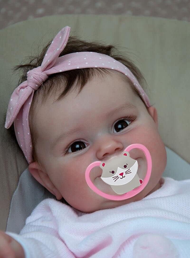 CUNUUDOOL 20 Inches Baby Size Rooted Hair Smiling Reborn Baby Doll Crafted In Full Body Silicone Vinyl Correct Realistic Newborn Girl Dolls.Gift For Children. - Image 2