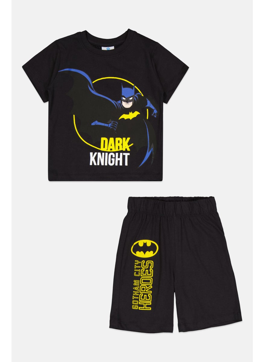 Batman Toddlers Boy 2 Piece Graphic Print T-Shirt And Short, Black  - Image 1