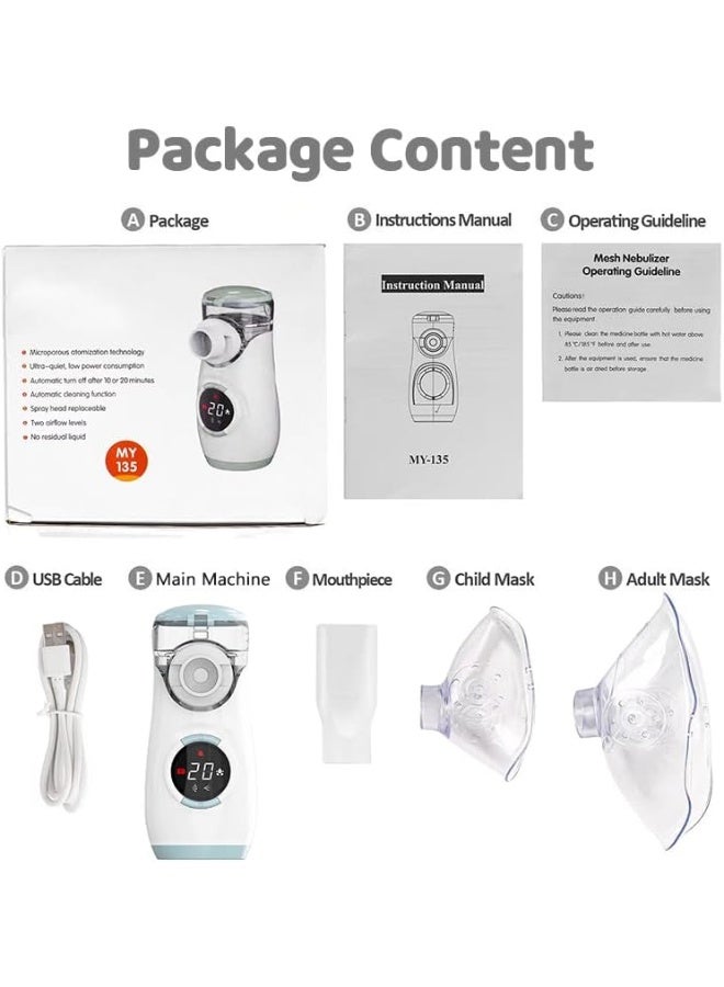 Advanced Mesh Nebuliser - Digital Display & Automatic Cleaning - Practical Sinus Inhaler for Adults, Kids & Travel Use - Image 5