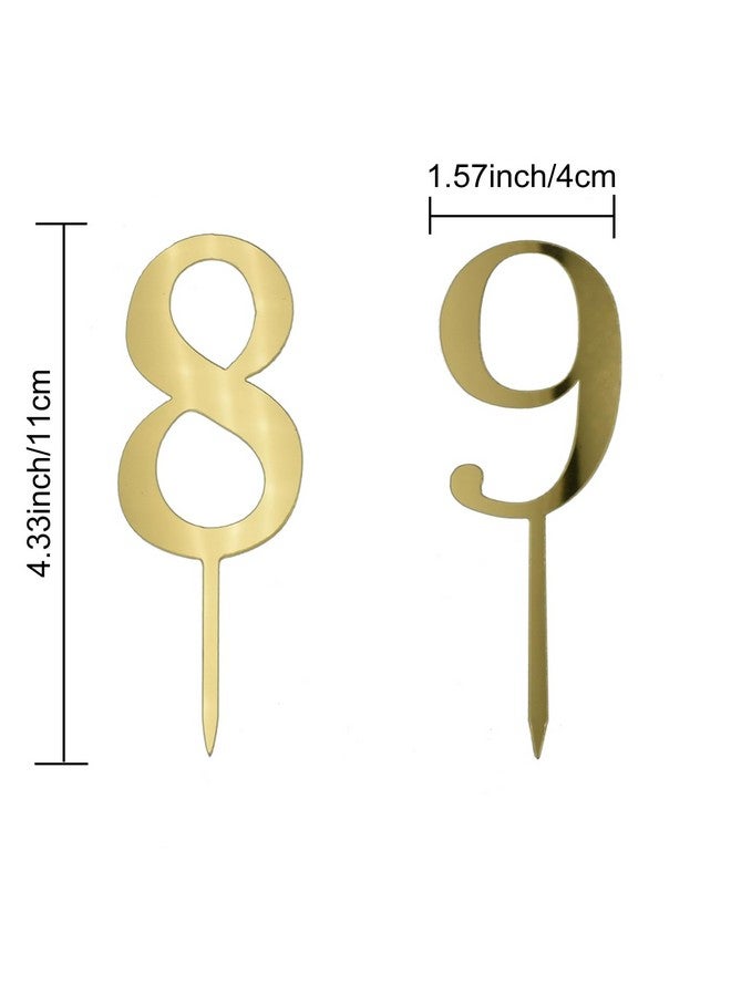 YOKIND 0-9 Number For Cake Topper, 20 Pcs Shiny Gold Acrylic Number Cake Toppers for Birthday Party Wedding Anniversary - Image 2