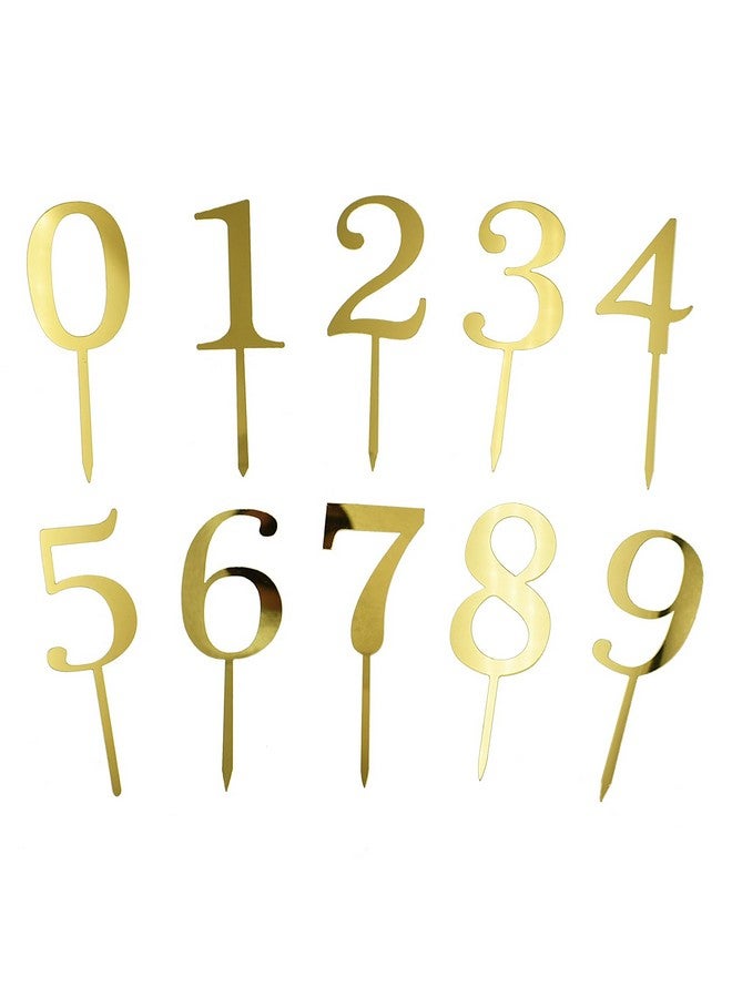YOKIND 0-9 Number For Cake Topper, 20 Pcs Shiny Gold Acrylic Number Cake Toppers for Birthday Party Wedding Anniversary - Image 1