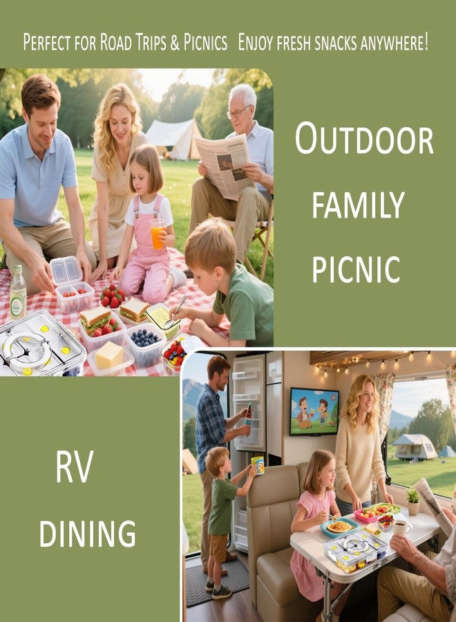 FZDSY Snackle Serving Tray with Lid - Leak-Proof Snack Platter for Dips, Sauces, Fruits & Veggies - Airtight Covered Food Tray for BBQ, Picnics, Road Trips & Outdoor Entertaining (1 pcs 8 Compartment) - Image 4