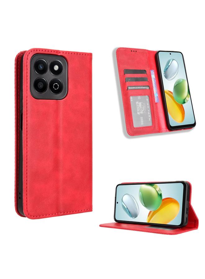 S-TOP Case For Honor Play 60 Plus Magnetic Buckle Retro Texture Leather Phone Case - Image 1