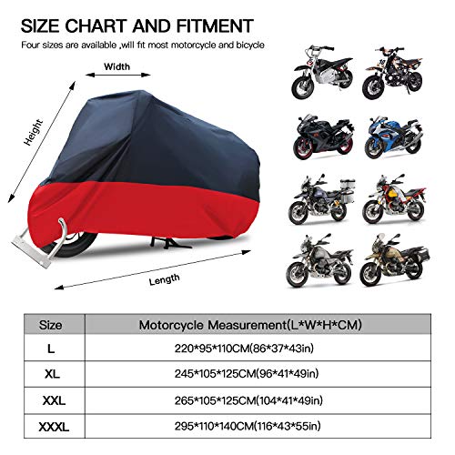Rich Choices XXXL 116" Motorcycle Cover Waterproof for Harley Davidson Street Glide Touring Road King Electra Glide Classic - Image 5