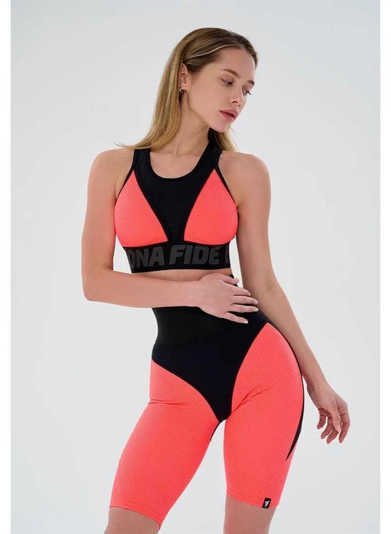 Bona Fide Bona Cycling Extra Push-up Corsage Neon Orange Extra Corsage High Waist Biker Gym Shorts for Women | Best Price UAE