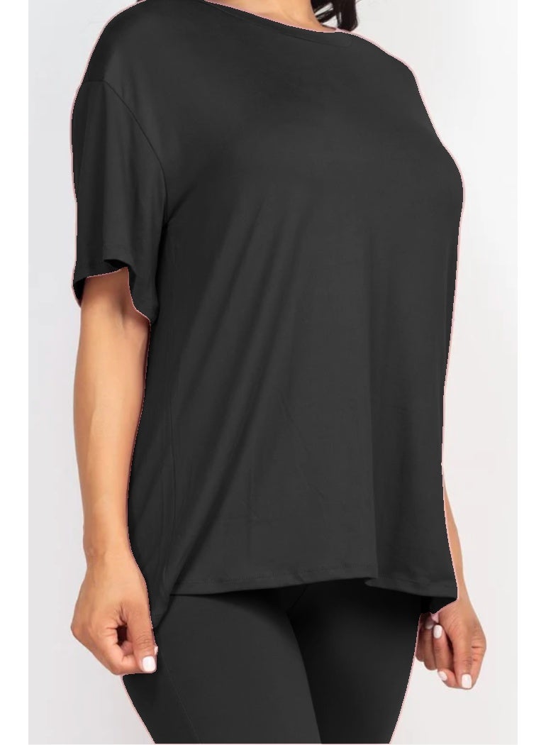 Oversized T-Shirt with Fitted Leggings Set for Women  - Image 3