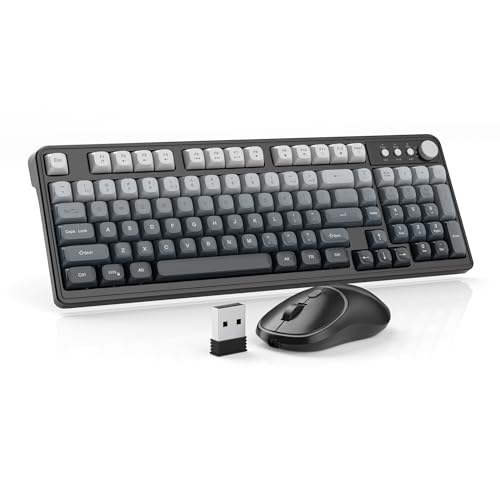 MageGee Wireless Gaming Keyboard and Mouse Combo V560 RGB Backlit Rechargeable Mechanical Feel 24GHz Quiet Blue White Purple Keyboard Mouse for Mac Laptop PC Gamer - Image 1