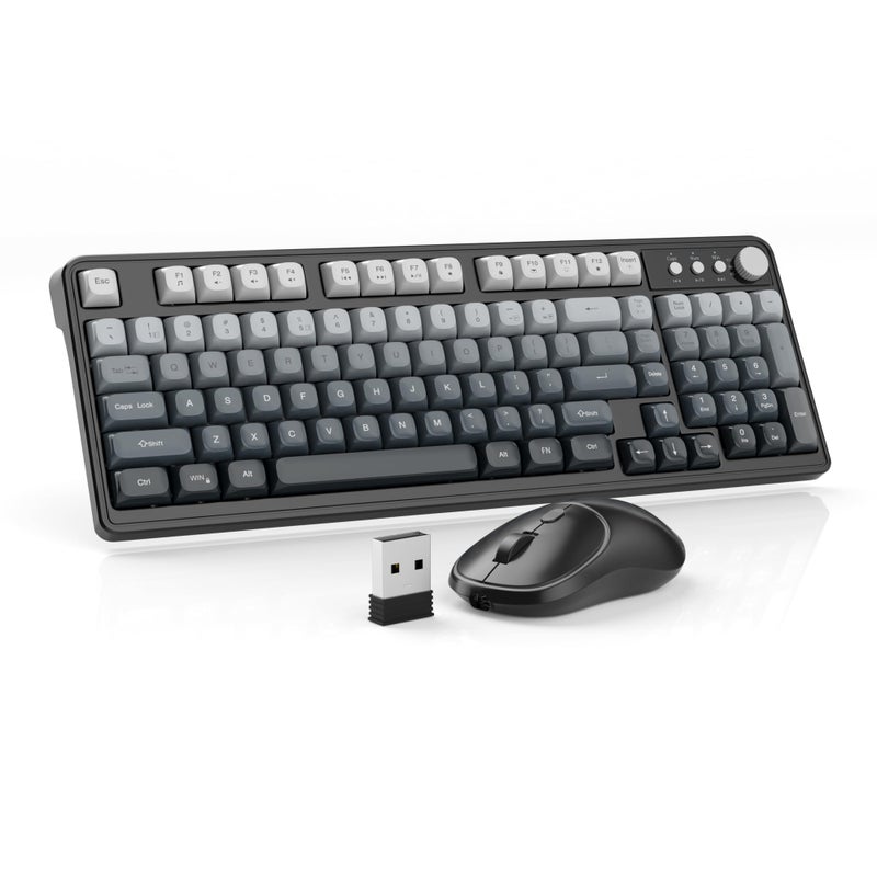 MageGee Wireless Gaming Keyboard and Mouse Combo V560 RGB Backlit Rechargeable Mechanical Feel 24GHz Quiet Blue White Purple Keyboard Mouse for Mac Laptop PC Gamer - Image 2