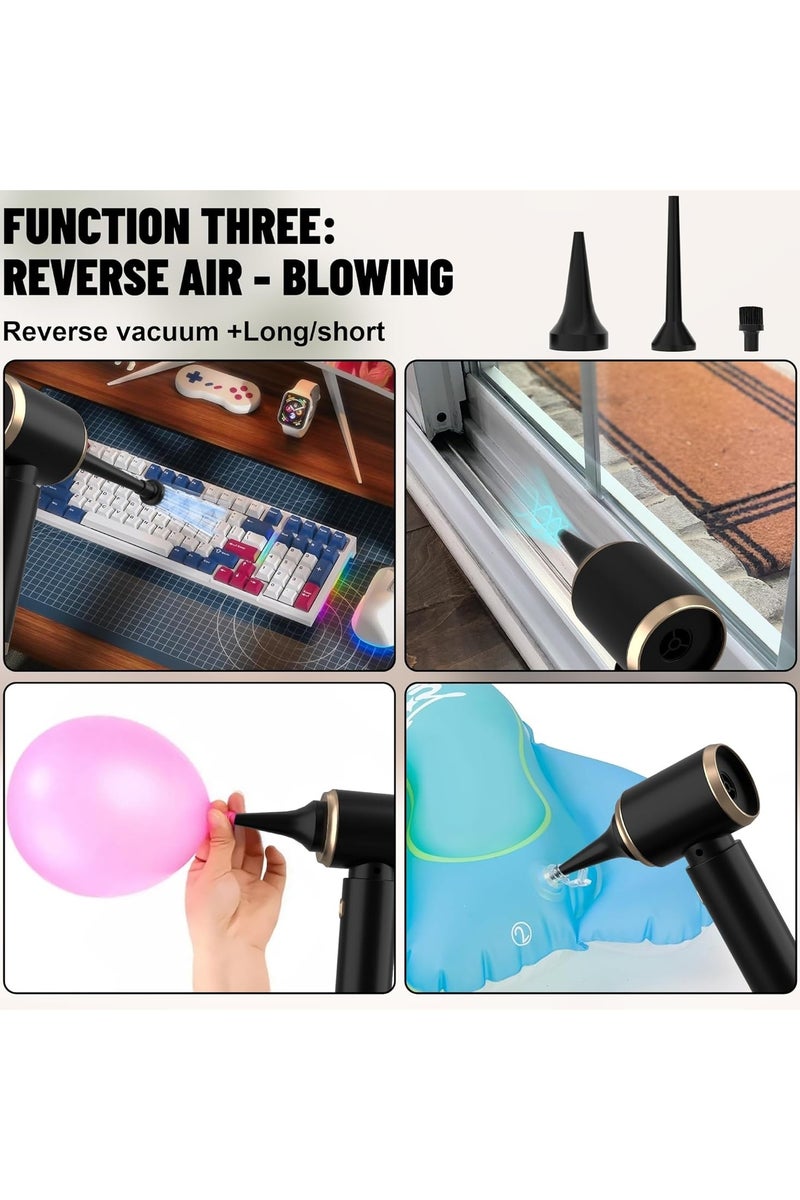 جي اس ايه مكنسة كهربائية محمولة للسيارة من JSA – متعددة الاستخدامات 4 في 1، بقوة شفط 20000 باسكال، محرك عديم المسفرات، قدرة 50 واط، جهد 7.2 فولت، تصميم لاسلكي مع فوهات متعددة (أسود). - Image 3