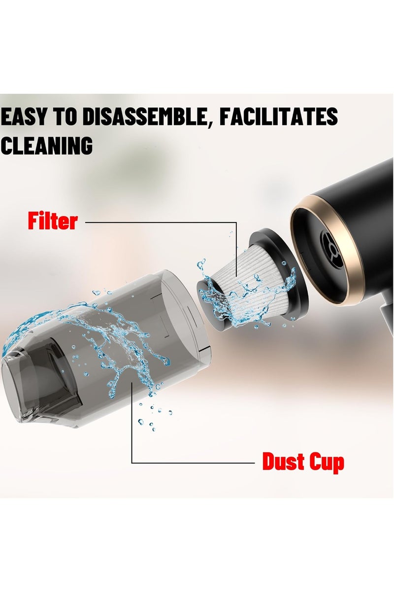 جي اس ايه مكنسة كهربائية محمولة للسيارة من JSA – متعددة الاستخدامات 4 في 1، بقوة شفط 20000 باسكال، محرك عديم المسفرات، قدرة 50 واط، جهد 7.2 فولت، تصميم لاسلكي مع فوهات متعددة (أسود). - Image 2