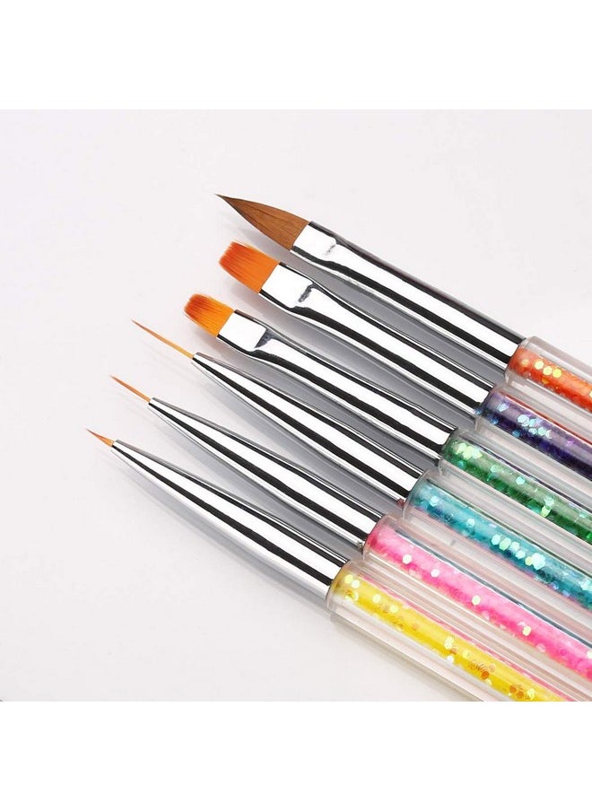 SegMiniSmart - Iminoo 6Pcs Nail Art Brushesdouble Ended Nail Liner Brush Dotting Pen Nail Art Point Drill Drawing Toolsdouble Ended Nail Art Brushe For Diy Nail Art Designs (Style A) - Image 1