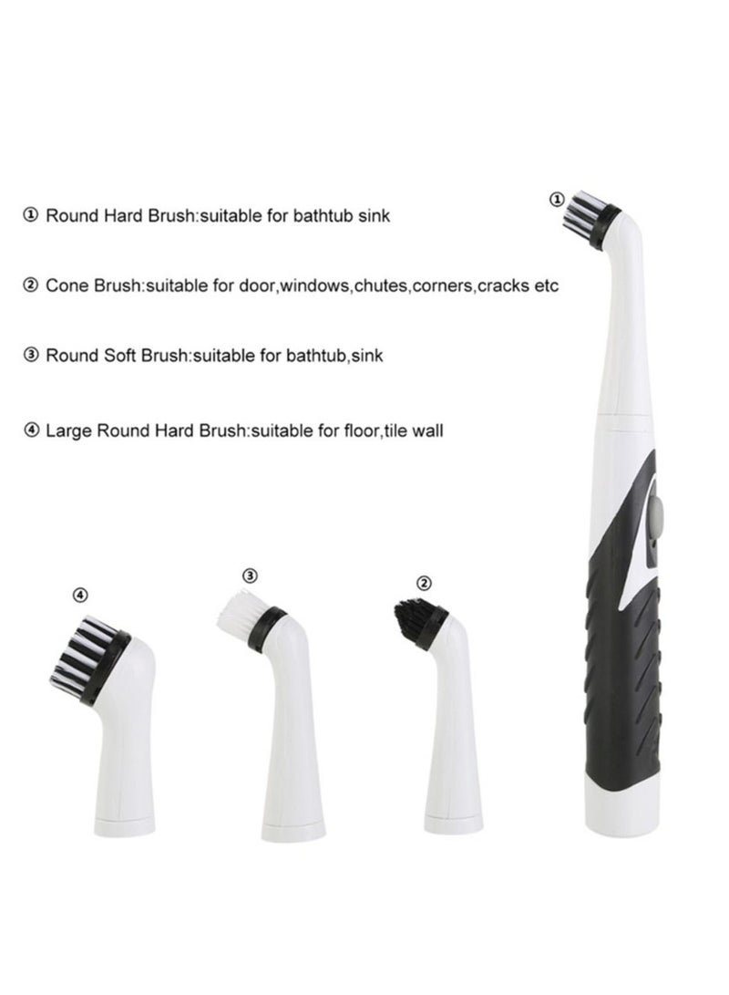4 Heads Super Sonic Scrubber Cleaner Electric Brush House Dust Helper Kitchen  - Image 4