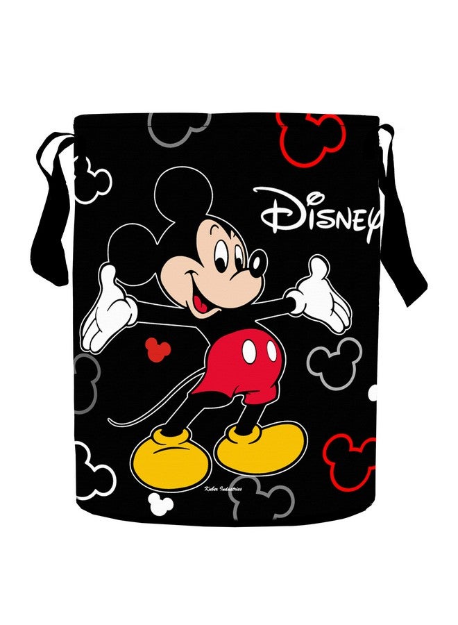 Kuber Industries Disney Print Waterproof Cotton Laundry Bag|Toy Storage|Laundry Basket Organizer 45 L (Black)-KUBMART1590 - Image 1