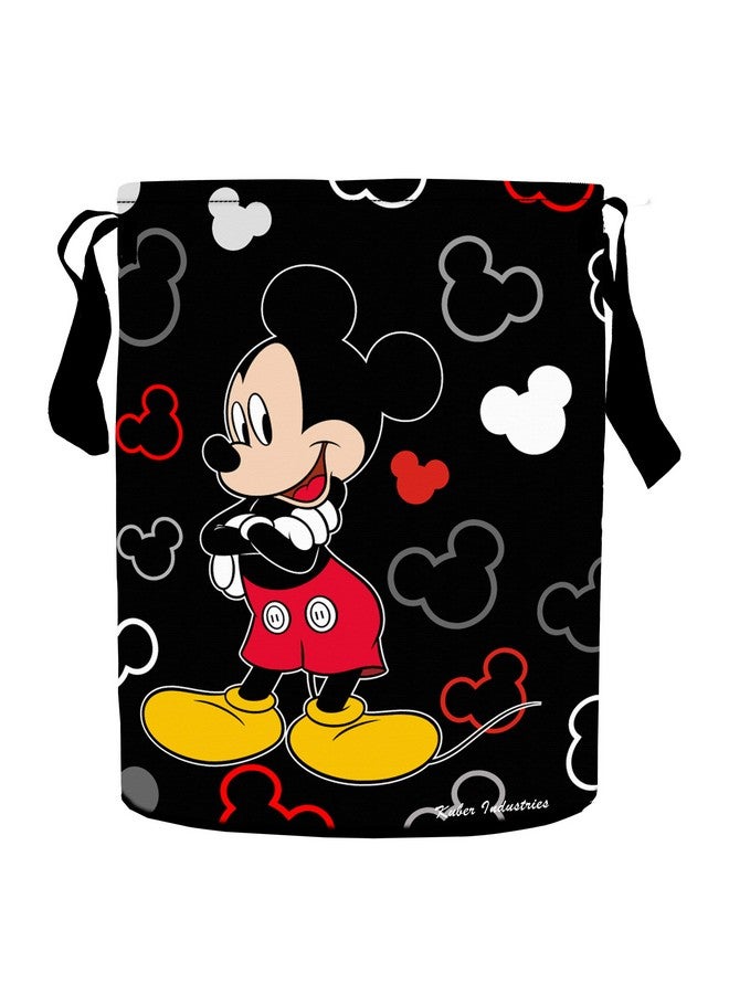 Kuber Industries Disney Print Waterproof Cotton Laundry Bag|Toy Storage|Laundry Basket Organizer 45 L (Black)-KUBMART1590 - Image 3