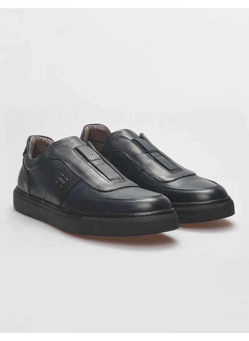 Cabani Leather Navy Blue Men's Sports Shoes
