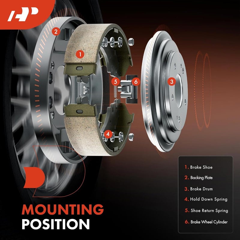 A-Premium Rear Disc Brake Drums Set for Honda Civic - Image 3