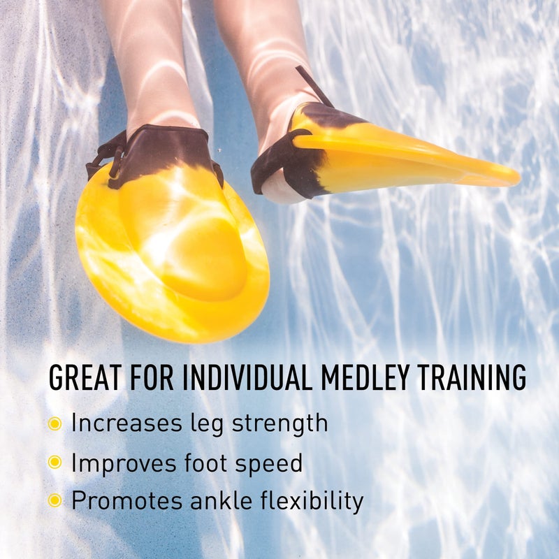 FINIS Positive Drive Swim Fins for All Four Strokes - Ergonomic Fit - Adjustable Heel Strap - Yellow - X-Small - Image 3