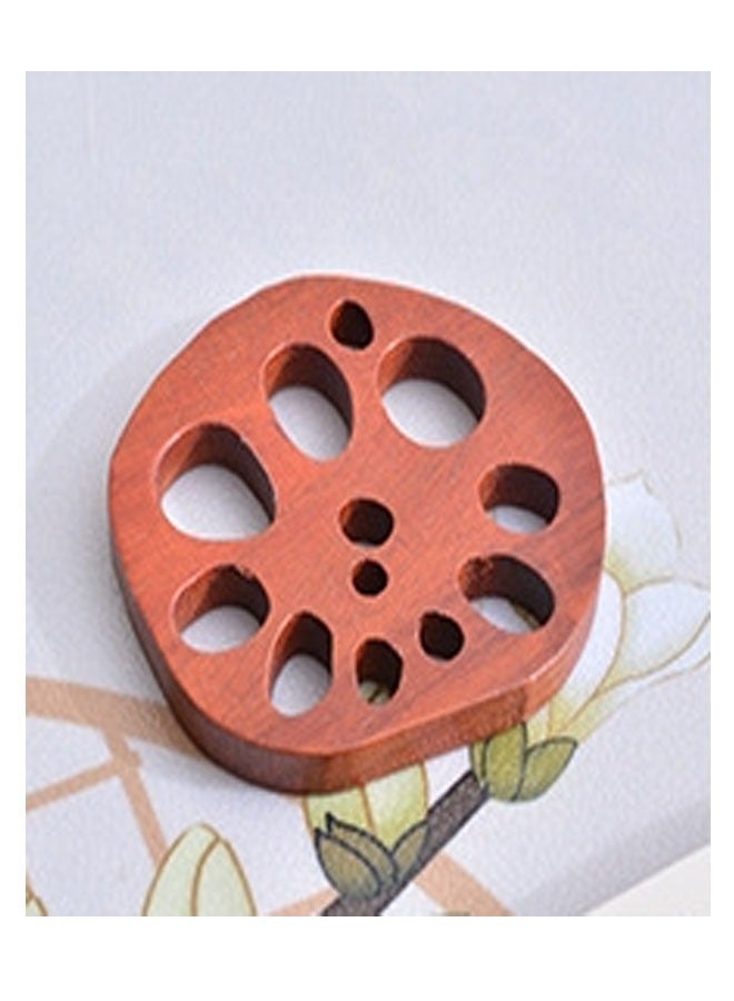 General Creative solid wood coasters lotus root slice heat insulation coasters bartending practical wooden mat hollow anti-scald coffee and tea coasters  - Image 1