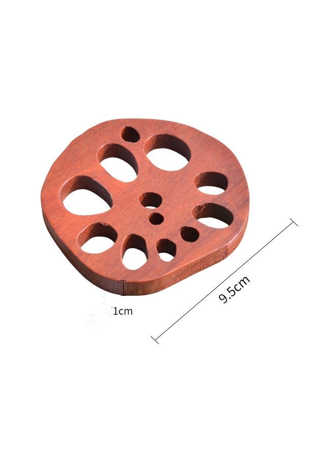 General Creative solid wood coasters lotus root slice heat insulation coasters bartending practical wooden mat hollow anti-scald coffee and tea coasters  - Image 2