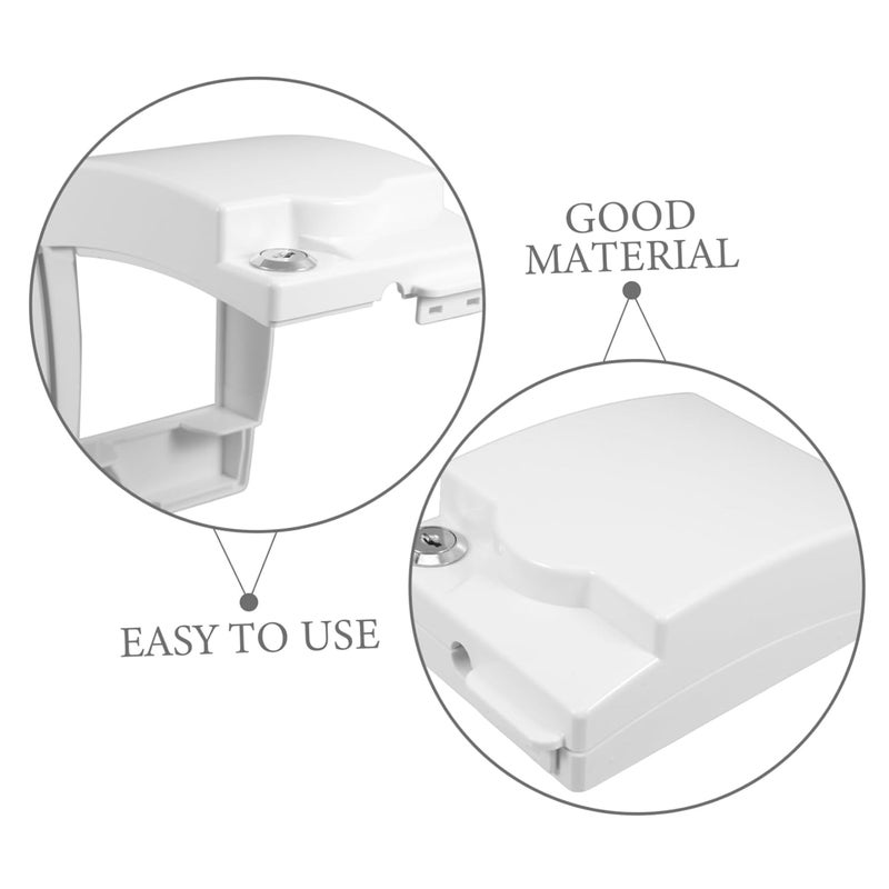 Ciieeo Waterproof Outlet Box for Bathroom and Kitchen White Plastic Electrical Socket Protector with Lock Childproof Wall Socket Cover for Outdoor and Indoor Use - Image 3